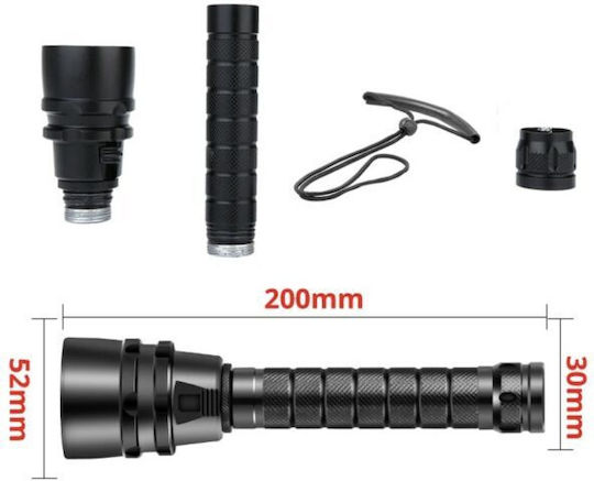 Rechargeable LED Diving Safety Light with Brightness 3200 Lumen for Depth up to 60m