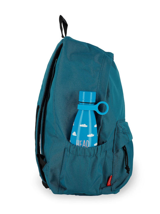 Legami Milano Schulranzen Rucksack Junior High-High School Blau mit Flaschenhalter 32Liter