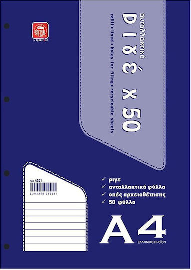 Typotrust Set 10 Ersatzblöcke 50 Blätter A4 Geregelt Blau