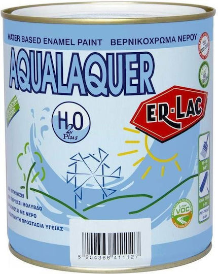ER-LAC Βερνικόχρωμα Οικολογική Νερού Aqualaquer Οικολογικό 0.75lt Λευκό Σατινέ