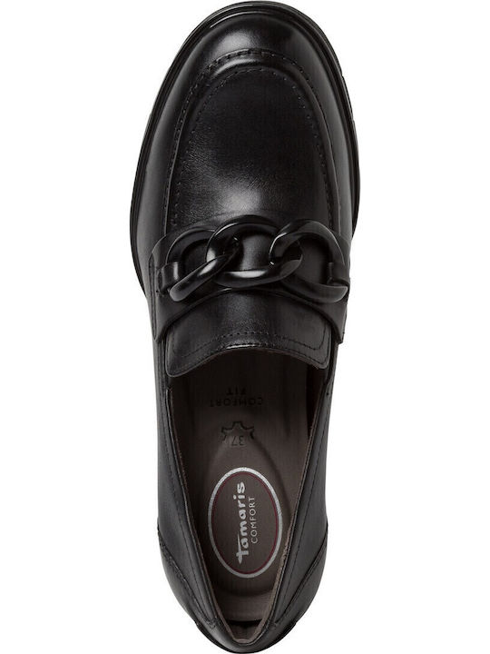 Leather Heels with Strap Black