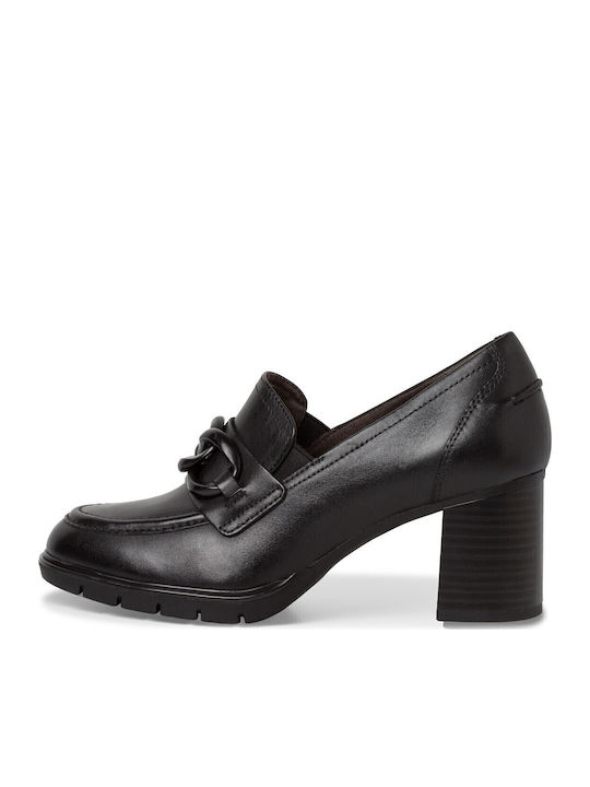 Leder Loafer Pumps Schwarze