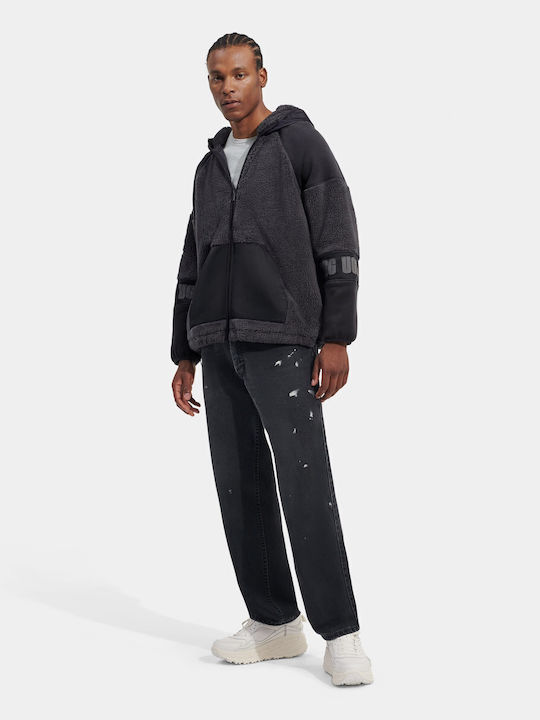 Ανδρική Ζακέτα Fleece με Κουκούλα Ink Multi