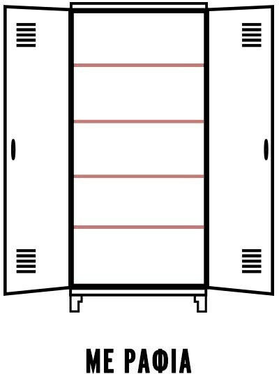 Double-Leaf Metallic Galvanized Outdoor Storage Cabinet 90x45x175 cm