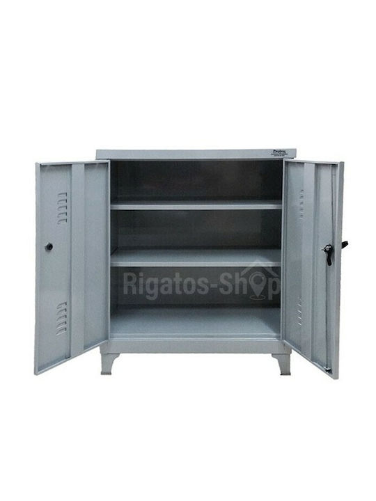 Dulap cu două uși Metal Galvanizat cu 3 Rafturi 70x45x100cm