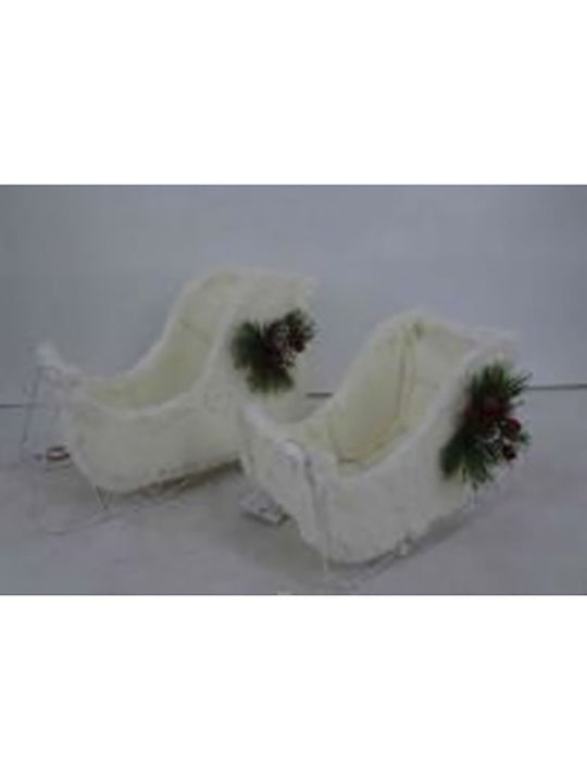 Iliadis Christmas Fabric Figure Sleigh White