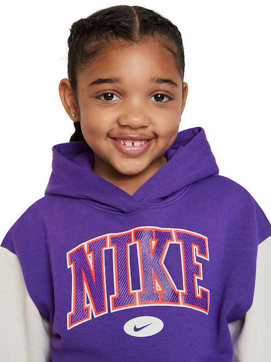 Kinder-Sweatshirt mit Kapuze Lila Join The Club