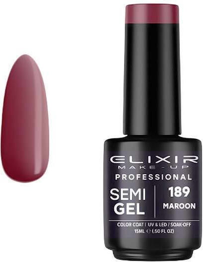 Elixir Semi Gel Halb-permanenter Nagellack 189 Maroon 15ml 1Stück