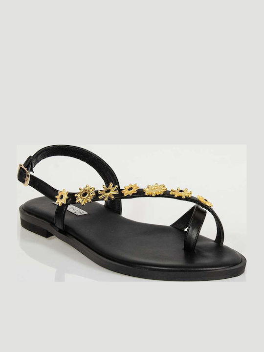 Women's Flat Sandals in Black Color