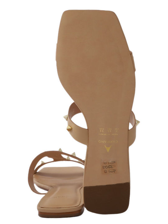 Carrano Damen Flache Sandalen in Beige Farbe