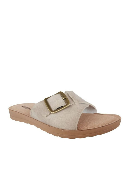 Bella Women's Flat Sandals in Beige Color