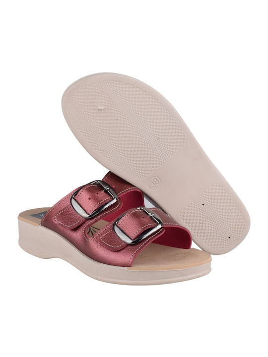 Women's Flat Sandals Anatomic in Burgundy Color