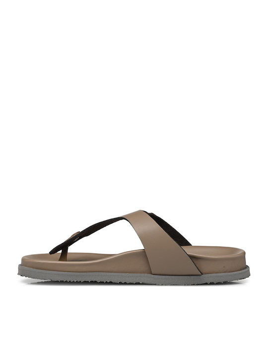 Nicole Flache Sandalen für Damen in Khaki Farbe