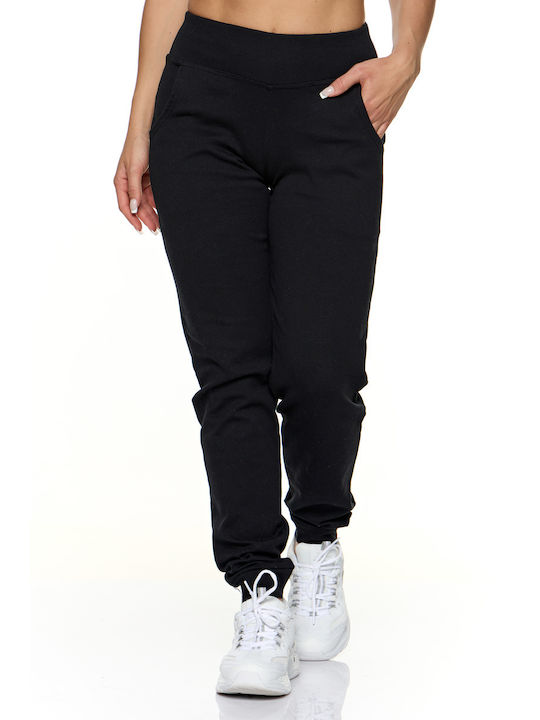 Bodymove Women's High Waist Jogger Sweatpants Black