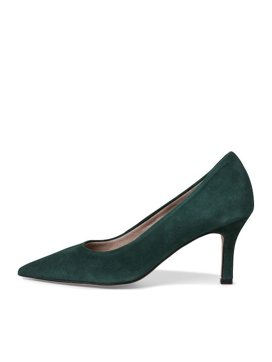 Leather Green Medium Heels