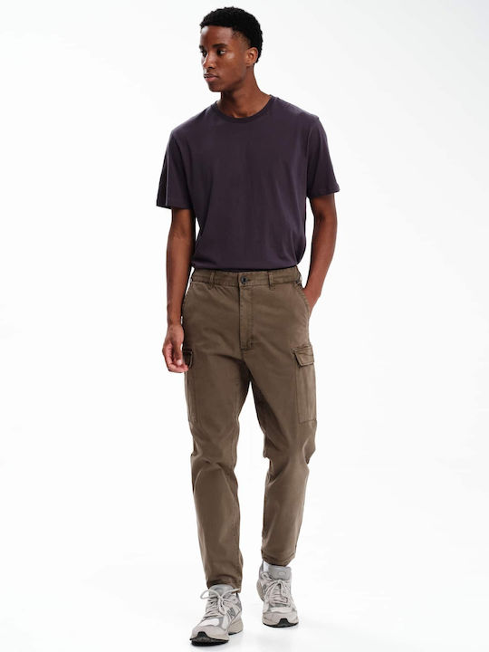 Trousers Cargo Elastic in Regular Fit Dark Olive