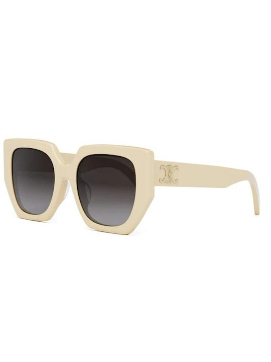 Celine Women's Sunglasses with Beige Plastic Frame and Gray Gradient Lens CL40239F-25K