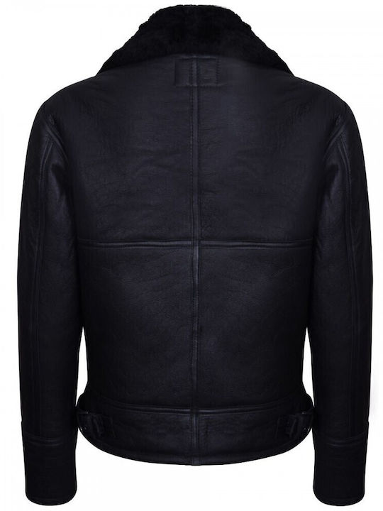 Infinity Herren Lederjacke M-B3-AVIATOR-BLK Schwarz