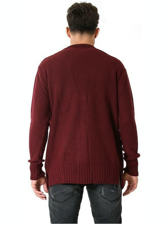 Bellissimo Men's Knitted Cardigan Burgundy