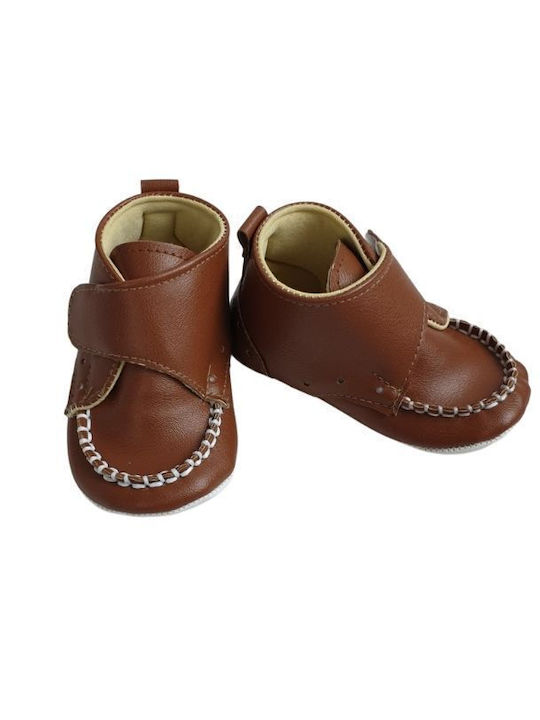 Baby Pattini Βρεφικά Sneakers Αγκαλιάς Καφέ