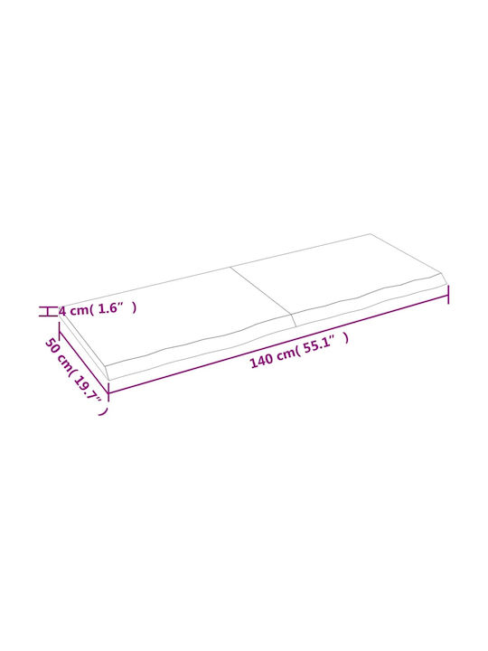 Grey Wall Shelf 140x50x4cm