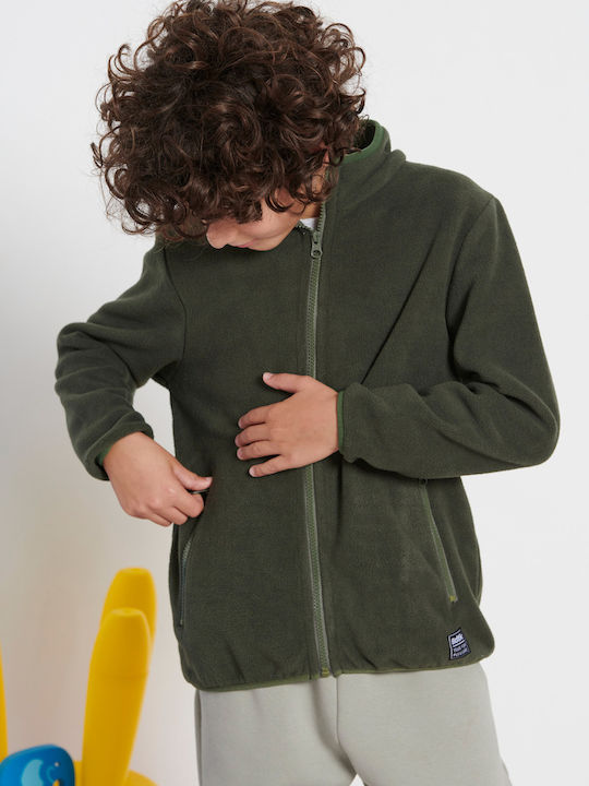 Kids Cardigan Fleece Khaki