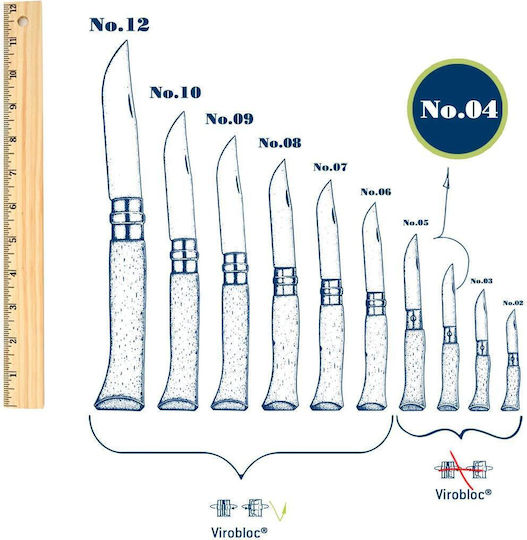 Opinel No.4 Σουγιάς Μπρελόκ Μπλε