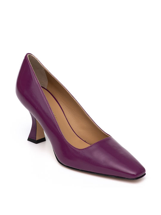 Philippe Lang Leather Purple Heels