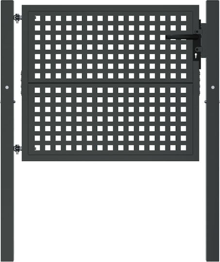 vidaXL Metal Fence Gate in Gray Color 1.05x1.25m