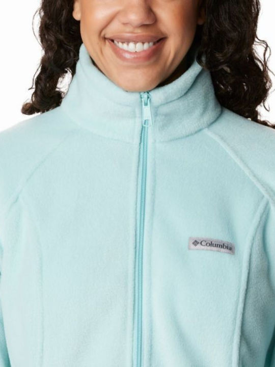 Benton Springs Women's Cardigan with Zipper Turquoise