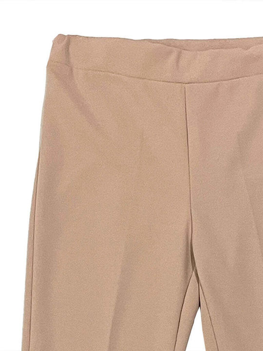 Ustyle Damen Stoff Hose Schlag Beige