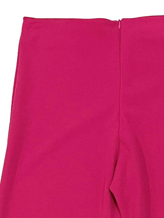 Ustyle Women's Fabric Trousers Flare Fuchsia