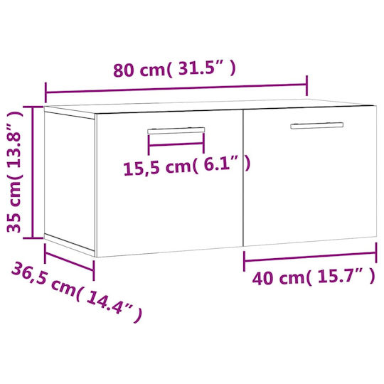 vidaXL Badezimmerschrank B80xT36.5xH35cm Eiche