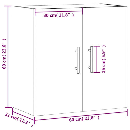 vidaXL Ντουλάπι Μπάνιου 60x31x60cm Δρυς