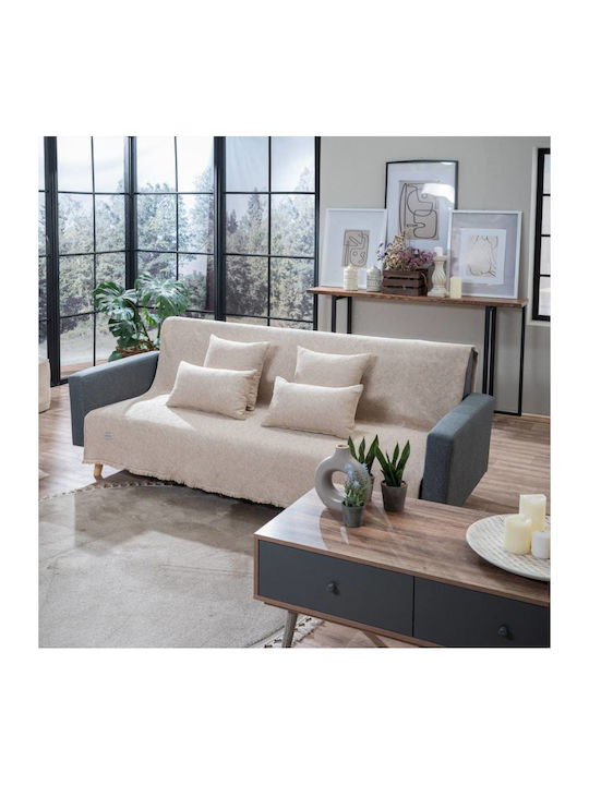 Teoran Harlem Three-Seater Sofa Throw Chenille 180x300cm Yellow