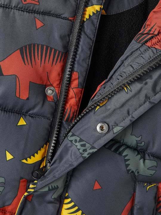 Kids' Quilted Jacket Short with Lining & Hood Blue