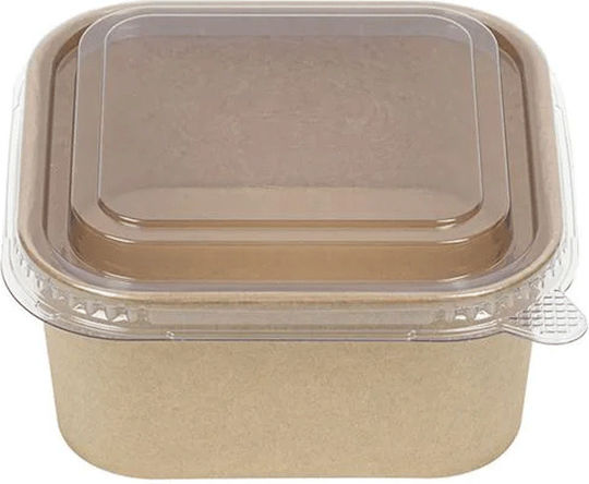 Intertan Σετ 50 Χάρτινα Κουτιά Σαλάτας Kraft 16.7x16.7x5.6εκ.