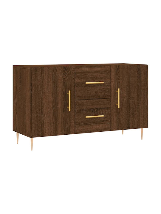 Sideboard Wooden with Drawers Brown Oak 100x36x60cm