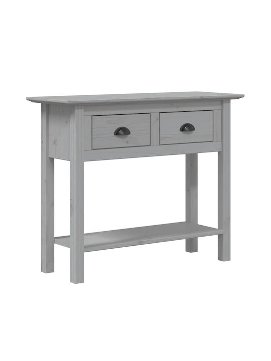 Solid Wood Console Table Gray L90xW34.5xH73cm