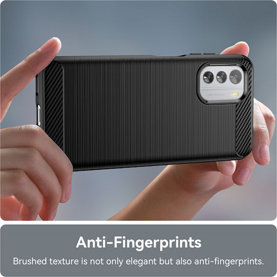 Techsuit Carbon Umschlag Rückseite Silikon Schwarz (Nokia G42)