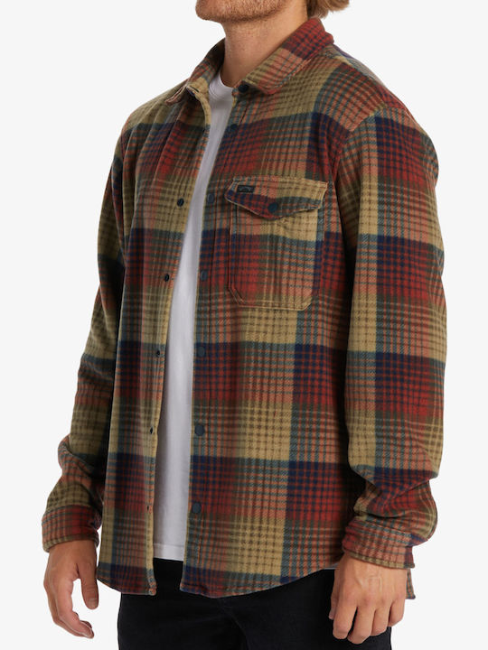 Billabong Cămașă Bărbătească Cu mânecă lungă Flanel Multicolor