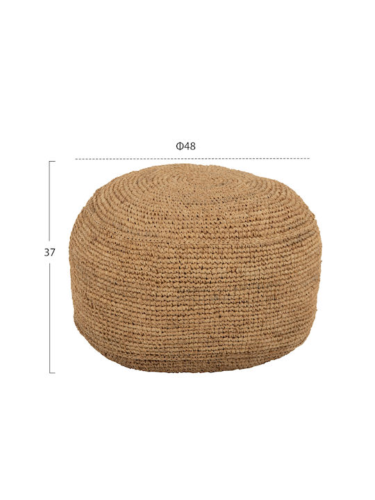 Stool For Living Room Wicker Aoni Beige 48x48x37cm