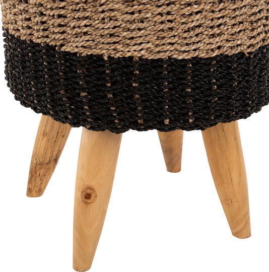 Табуретка Дневна стая Слама Beam Natural & Black 43x43x45бр