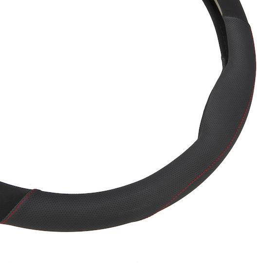 Sparco Car Steering Wheel Cover Synthetic Black with Red Stitching