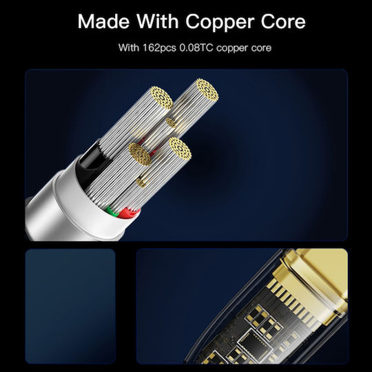 Yesido USB 2.0 Cable USB-C male - USB-C 100W PD Μαύρο 1.2m CA103