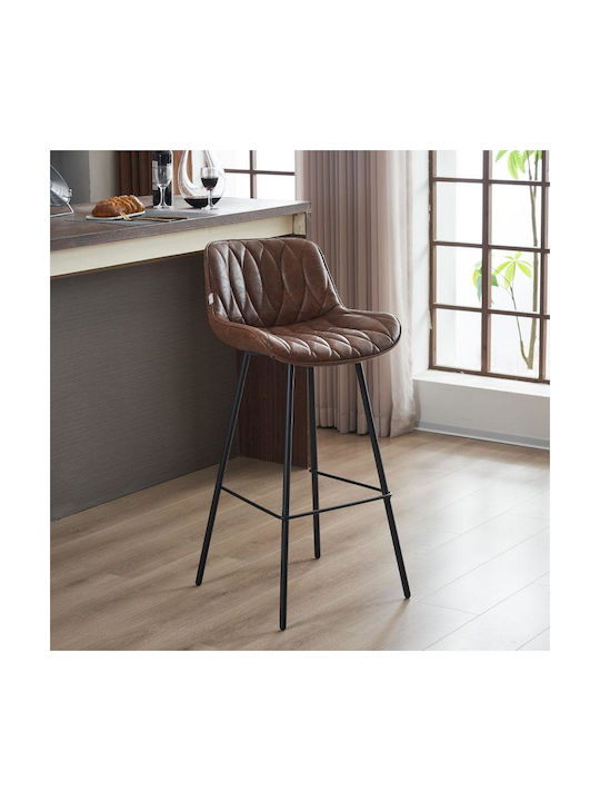 Stool Bar Upholstered with Fabric 2033 Brown 2pcs 48.5x50.5x101cm