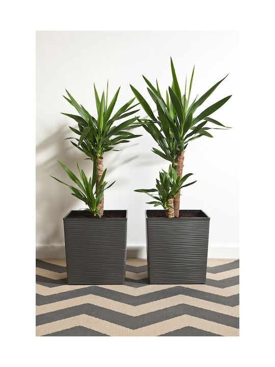 Lamela Juka Pot Plastic Chisel Graphite 30x30x31cm.
