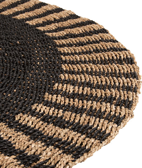 HomeMarkt KIRKI Rug Round Summer Wicker Black