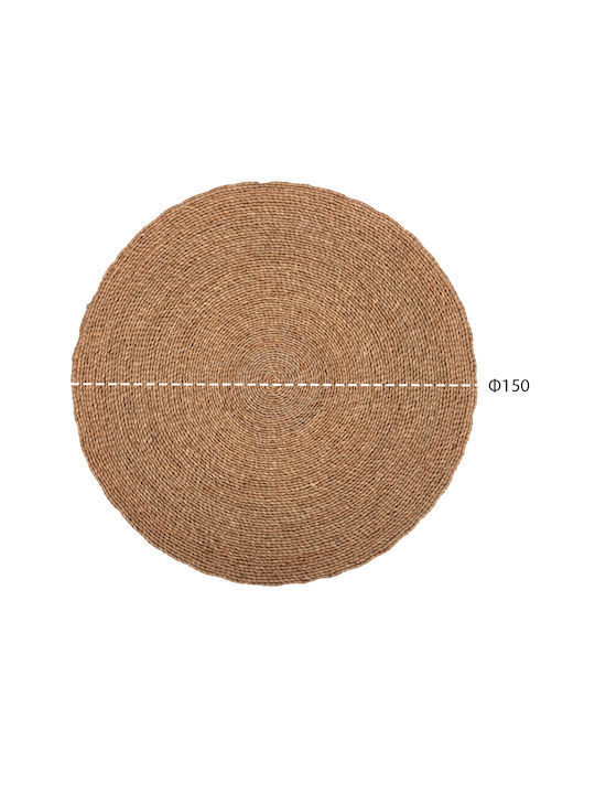 HomeMarkt Rug Round Summer Wicker Brown