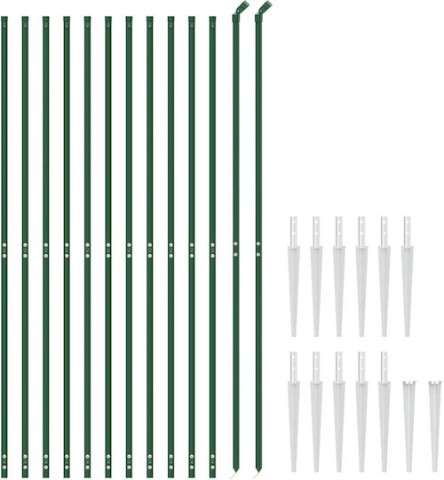 vidaXL Plasă de sârmă Galvanizat cu Îmbrăcăminte din PVC Module Verde 2x25m